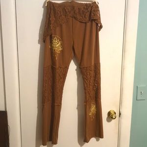 Cute, Soft Bohemian Pants, Lace Detail